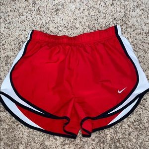 Red nike shorts